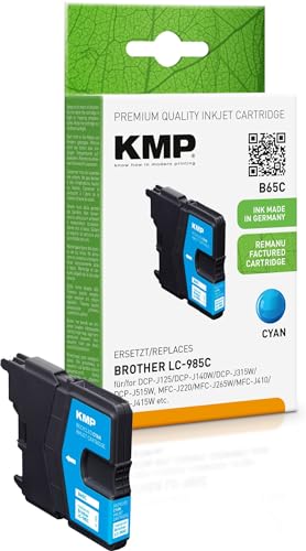 KMP Cartouche Brother remplace LC-985C 260 Pages Cyan remanufacturé