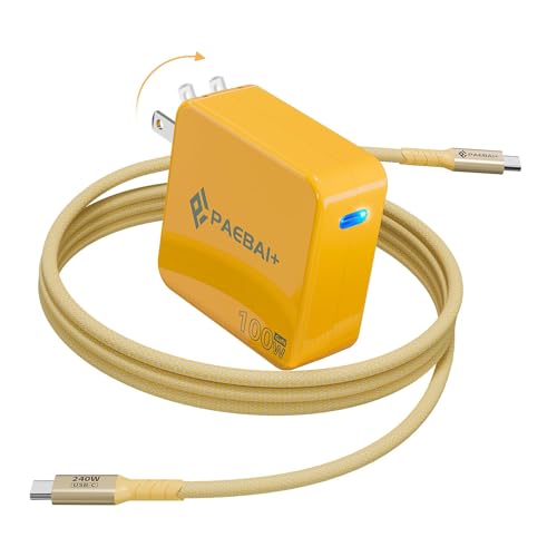 100W USB C Charger GaN Foldable Compact Wall Fast Charger for Mac...