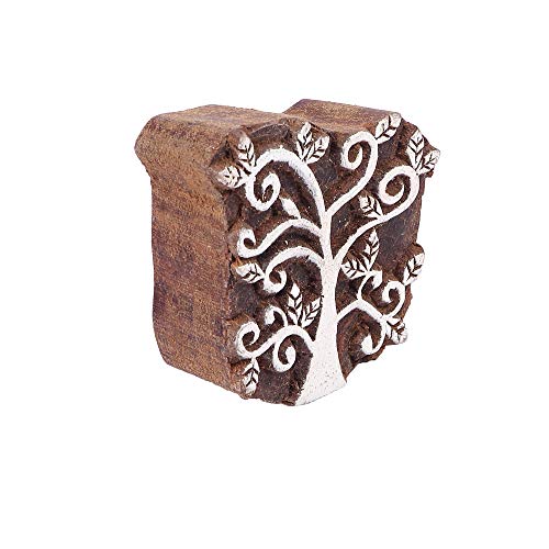 Groupb Wooden Printing Blocks – Hand Carved Wood Stamp Made From Wood With Beautiful Designs For Fabric Printing, Mehndi Print Blocks Stylish Border Pattern, Clay Pottery, Crafts, Body Tattoo, Scrapbook Print And More - Design22, Wood-Design22 #TOP1