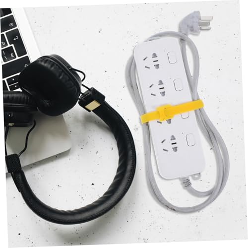 NOLITOY 100 piezas cintas reutilizables para envolver cables, correas con gancho y bucle, organizador para cables de carga, amarillo miniatura 6