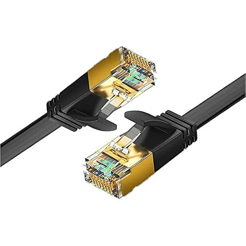 Reulin Ethernet Cable 4M - Cat.7 Flat Lan Cable 10G For Wifi Extender, Modem Router, Internet Booster, Network Switch, RJ45 Plug Adapter, Ethernet Splitter, PS3-PS4 Pro, Laptop, Computer (4M) Cover