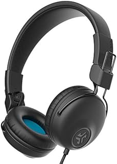 JLab Studio On-Ear Headphones | Wired Headphones | Tangle Free Cord | Ultra-Plush Faux Leather with Cloud Foam Cushions | 40mm Neodymium Drivers with C3 Sound | Black