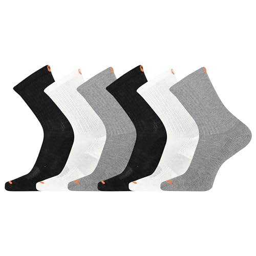 Image of Merrell Unisex Adult Men's and Women's Cushioned Cotton Crew Socks - 3 & 6 Pairs - Breathable Mesh Comfort Zones