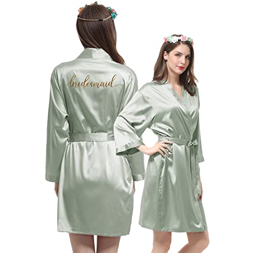 Bride Kimono Robe - Satin Bridesmaid Wedding Party Bridal Morning Silk Silky Dressing Gown for Women2