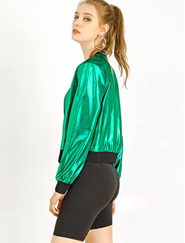 Blouson holographique léger vert veste zippée confortable XL