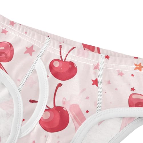 Wusikd Cherry Bows Boys' Underwear Cotton Stars Pink Boys Briefs Soft Toddler Underwear 2T4