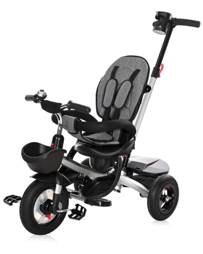 Lorelli Dreirad Zippy 3 in 1 umkehrbarer Sitz umbaubar Luftreifen Freilauf Gurt, Farbe:rot – Bild 6