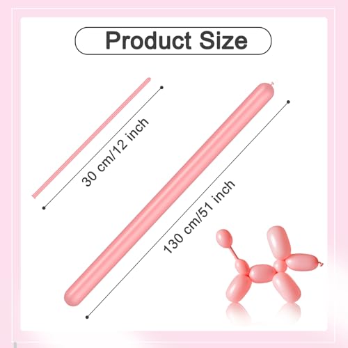 Image of 260 Balloons - Pink Long Balloons for Balloon Arch & Party Decor, 100 Pcs
