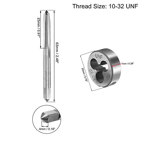 Juego de grifo y troquel 10-32 UNF para reparar roscas con llave de 20 mm 3
