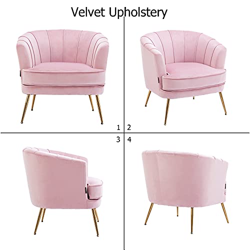 Sillón Plegable Terciopelo Rosa miniatura 5
