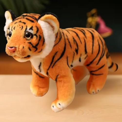 Image of Tickles Siberian Jungle Tiger Soft Stuffed Plush Animal Toy for Kids Boys & Girls Birthday Gift (Color: Yellow & Black Size: 35 cm)
