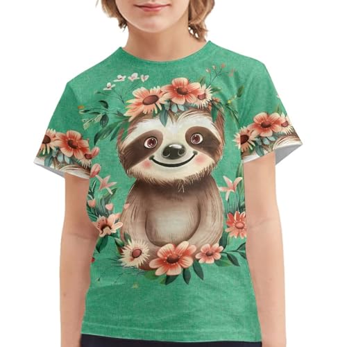 Image of JEOCODY Boys Girls Graphic Tees Funny 3D Printed Short Sleeve T-Shirts 3-16T
