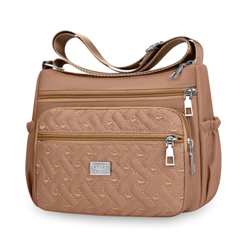 Bolsa de ombro feminina espaçosa com vários bolsos bolsa tiracolo casual feminina, Verde