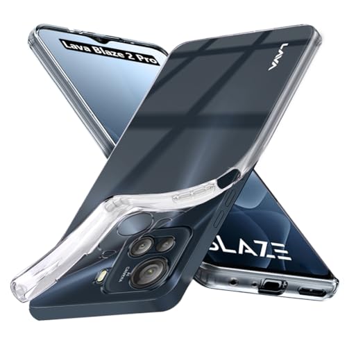 Image of Fashionury Crystal Clear Case for Lava Blaze 2 Pro | Yellowing Resistance | Transparent TPU Silicone | Raised Camera Lips | Slim Transparent Cover