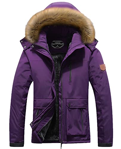Image of MOERDENG Women's Waterproof Ski Snow Jacket Winter Warm Hooded Snow Coat Mountain Windproof Ski Jacket For Women