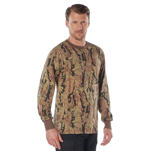 Image of Rothco Long Sleeve Camo T-Shirt | Rugged Camouflage Crew Neck T Shirt, Comfortable Casual Tee for Men & Women