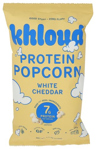 Khloud Popcorn Protein White Cheddar 4 oz (Pack of 12)