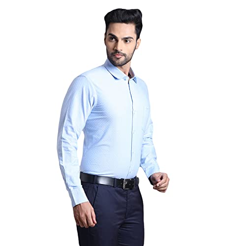 Image of Colorplus Men's Pure Cotton Stripe Pattern Contemporary Fit Spread Collar Full Sleeve Casual Shirt