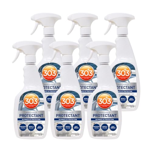 Image of 303 (30306-6PK) Marine UV Protectant Spray for Vinyl, Plastic, Rubber, Fiberglass, Leather & More - Dust and Dirt Repellant - Non-Toxic, Matte Finish, 32 fl. oz, (Pack of 6) | Provides UV protection for marine vinyl and surfaces while helping prevent fading, cracking, and staining.