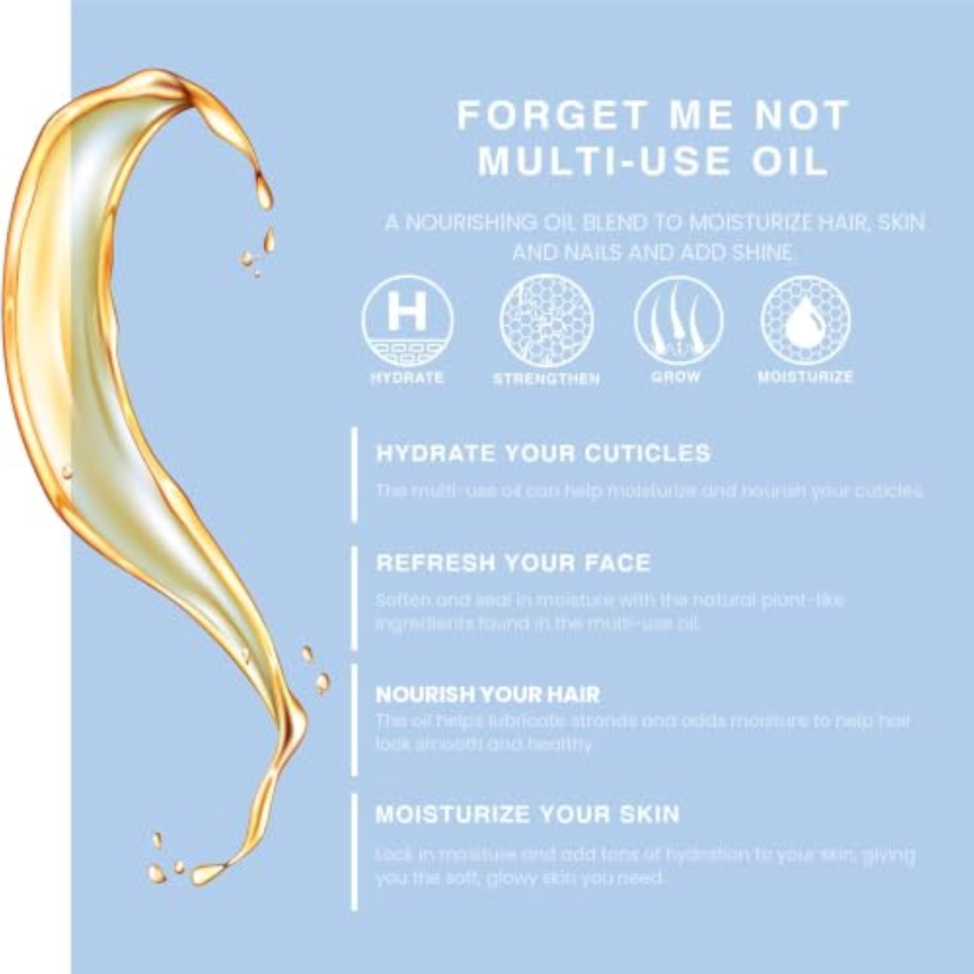 Forget Me Not Scented Multi-Use Oil for Face, Body & Hair