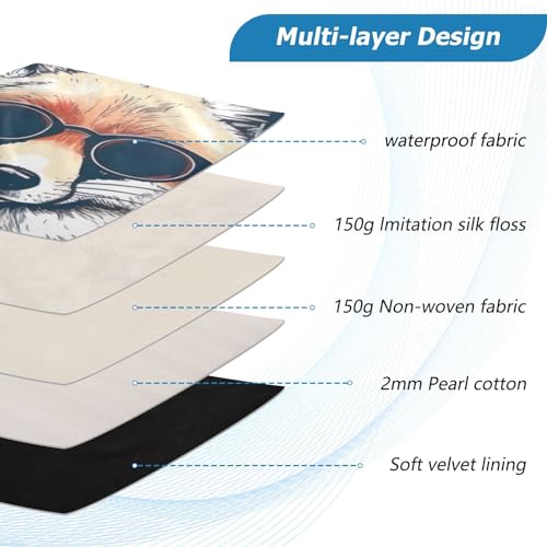 Funda para portátil 13-14 pulgadas resistente al agua con diseño de lobo miniatura 4