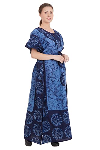 Image of Onekbhalo Women's Cotton Floral Kaftan Nighty Maxi Gown (OK Free Size)