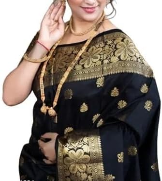 Womens Pure Banarasi Silk Saree Kanjivaram Style Saree