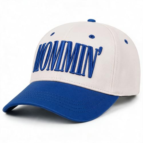 Image of Mommin Trucker Hat for Women, Vintage Two-Tone mom hat with Mommin 3D Embroidery, New Mom Gifts Mothers Day Outfits