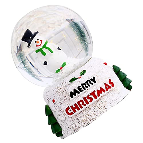 Drfeify Decoración Navideña, Bola de Cristal Brillante, Adorno de Cristal para Escritorio, Luz Nocturna Luminosa para Niños y Adultos (Viejo Pequeño) (muñeco de nieve pequeño)