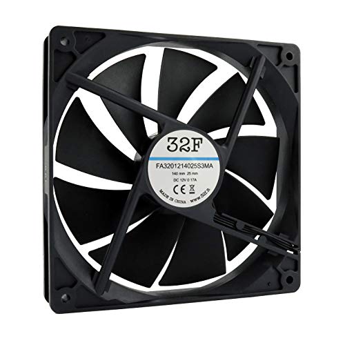 Lüfter 140 mm 140 x 140 x 25 1500 RPM 12 V 0,17 A DC Air Fan 14 cm 140 mm 3 Drähte 3 Pin mit Tacho-Sensor Kühlung 140 x 140 x 25