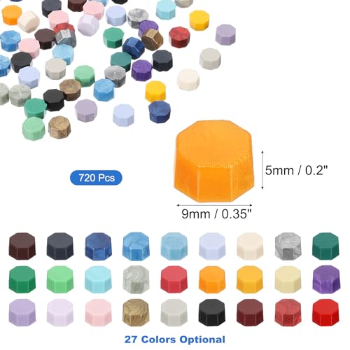 PATIKIL Siegelwachskugeln, 720 Stück Wachs Siegelstempel Briefumschlag Brief Wachs Siegel Kugeln Einzelfarbe für Stempelversiegelung und DIY Handwerk, Orange