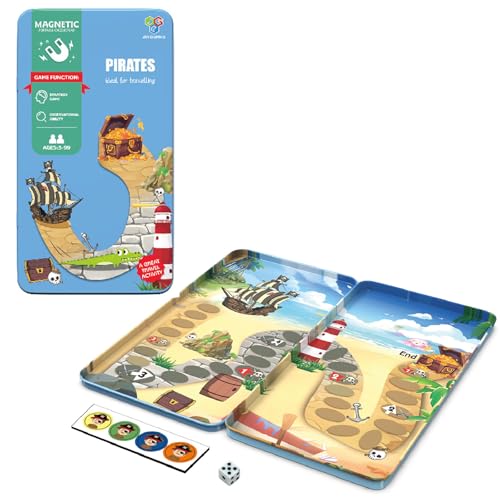 Conjunto de viagens magnéticas, mini jogos de mesa, jogos de tamanho de viagem, conjunto de dados com números e placa portátil, presente para viagem de festa em família