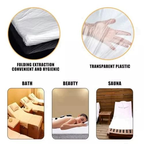 200 sábanas desechables de plástico transparente para camillas de masaje y estética 8