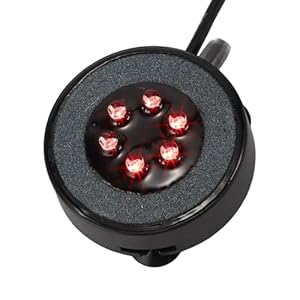 LED Aquarium Air Bubble Light, Underwater Fish Tank Bubblers Stone Disk, 16 Color Fish Tank Light, W/ 6 Lamp Beads, Air Tube and Remote Control, 1Set