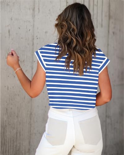 Image of Tankaneo Womens Short Sleeve Cropped T-Shirts Summer Rolled Dolman Sleeve Crop Tops Casual Round Neck Solid Short Basic Tees