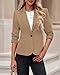 LookbookStore Long Blazer Jackets for Women Blazers Fashion 3/4 Sleeve Blazer for Women Blazers for Women Work Casual Work Jackets for Women Dark Khaki Size XX-Large Fits Size 20 Size 22