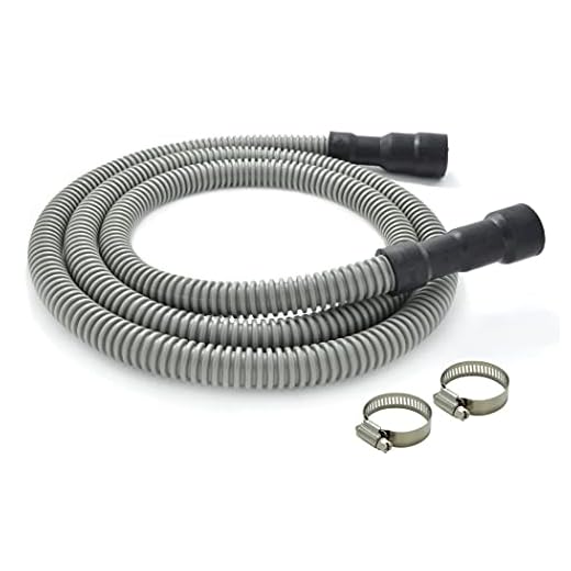 Universal Dishwasher Drain Hose - 6 Ft Discharge Hose - Corrugated and Flexible Dishwasher Hose Drain Replacement with Clamp