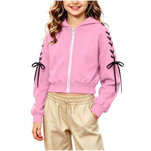 Girls Zip Up Hoodie Y2K Cat Ear Hoodies Lace Up Sleeve Sweatshirts Tween - image 2