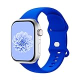 Aegce Silicone Sport Band Compatible with Apple Watch 41mm 40mm 38mm 42mm Women Men, Soft Strap Replacement Wristband for iWatch Ultra SE 3 2 1 Series 11 10 9 8 7 6 5 4, Klein Blue S/M