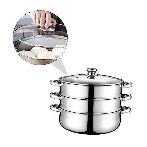 Olla Vaporera Inoxidable Triple Capa Resistente y Duradera Cocción de Verduras y Casa