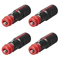 JIZZU 2 Pezzi Presa Accendisigari Auto 12V-24V Con Cavo 55 Cm 14AWG - Fusibile 15A E Interruttore LED - 2