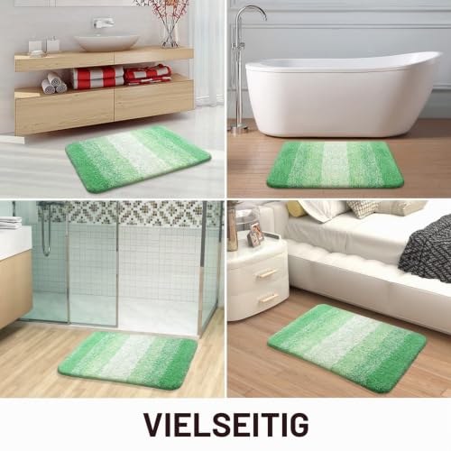 Homaxy Weich Flauschige Badezimmerteppich, Badematte, 51 x 76 cm, Grün – Ansicht 6