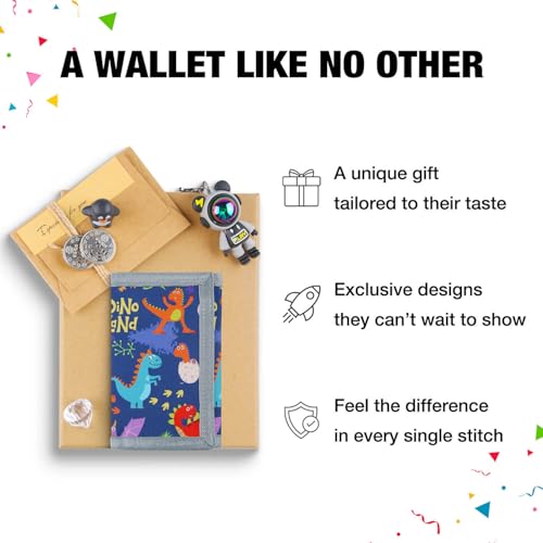 Image of Kids Wallet for Boys Ages 4-12, Dinosaur Boys Wallet, Toddler Wallets with Coin Pocket, Novelty Christmas & Birthday Gift