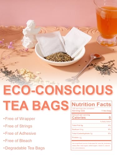 Image of TeeLux Decaf Peach Ginger Black Tea, Decaffeinated Black Tea Flavored with Spicy Ginger & Peach Flavor, Smooth & Full-Bodied, 100 Count