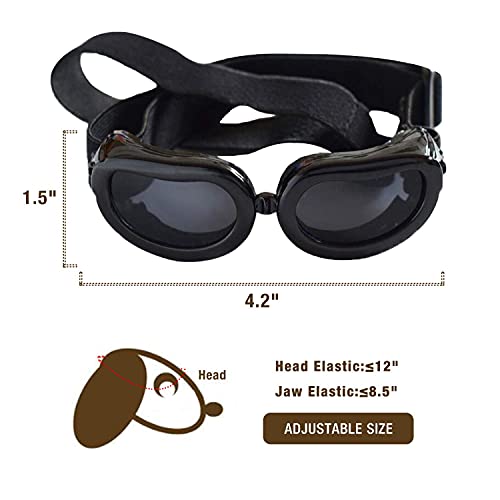 Enjoying Dog Goggles Doggy Uv Sunglasses Bundle With Motorcycle Pet Helmet For Small Breed Dogs, Cats, Black #TOP3