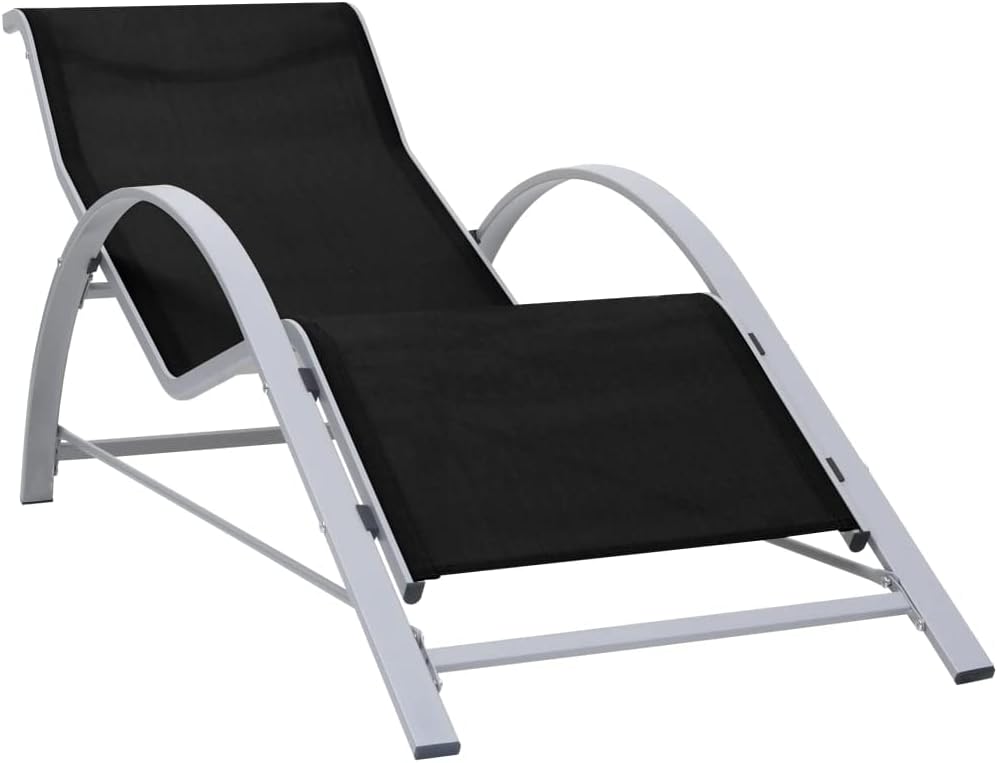Sunlounger Textilene and Aluminum,Outdoor Chaise Lounge,Patio Lounge Chair,Beach Sunbathing Chair,Camping Chair,Portable Loungers,for Outdoor Sunbathing,Patios,Pools,Lawns,Camping,Black
