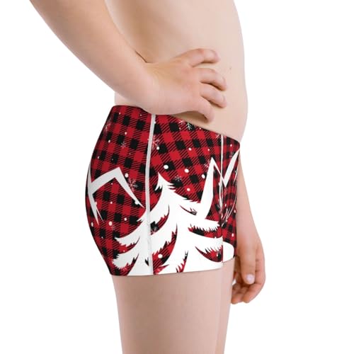 Boys' Cotton Boxer Brief Soft Underwear-Christmas Buffalo Plaid2