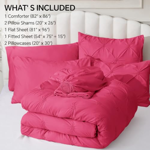 Image of BEDELITE Full Comforter Set Hot Pink,Lightweight & Soft Comforter