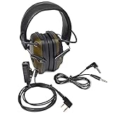 HYS Wired Slim Active Noise Reduction Ear muffs Headset for Kenwood Baofeng BF-888S UV-5R, Stereo Earmuffs Headphones with Noise Cancelling Microphone, for Baofeng Radios BF-F8HP BF-F9 UV-82 UV-82HP
