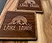Lake Tahoe custom engraved hand made coasters (Walnut)